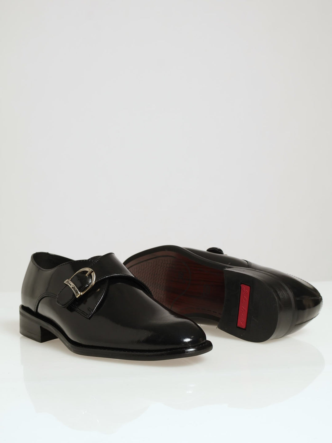 Mens Monk Buckle Slip On Formal Shoe Black – Edgars
