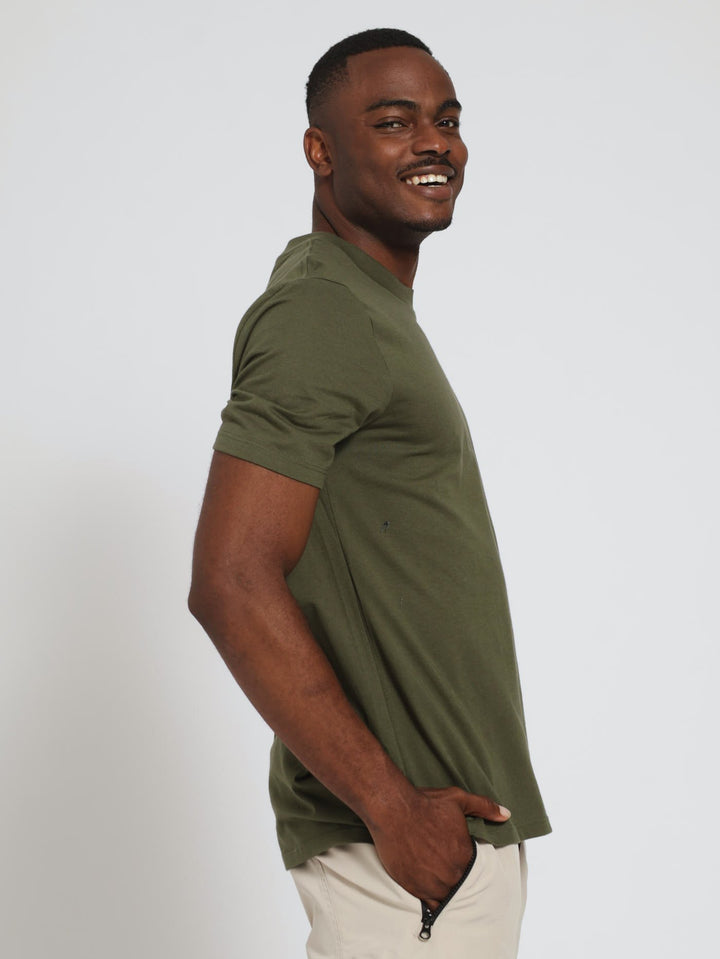 San Beneto Eagle Front & Back Print Tee - Light Fatigue