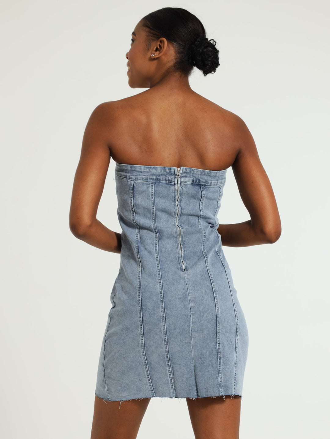 Boobtube Denim Bodycon Dress - Mid Blue