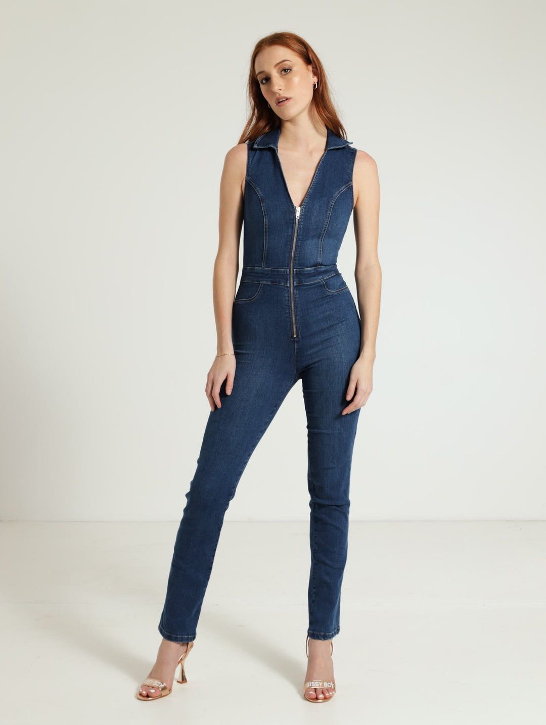 Jumpsuit With Zip - Dark Blue