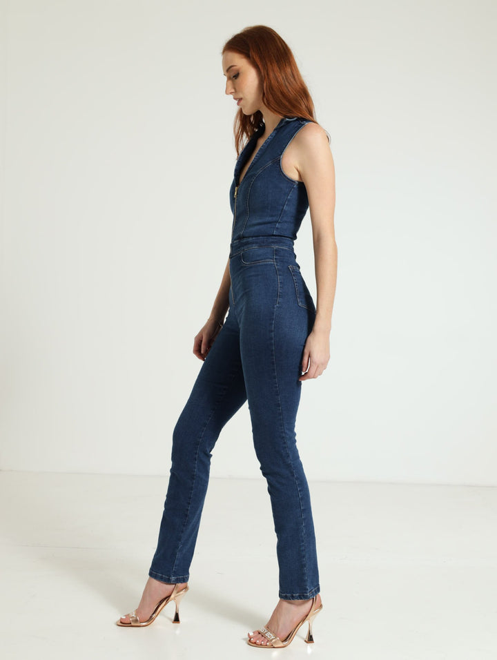 Jumpsuit With Zip - Dark Blue