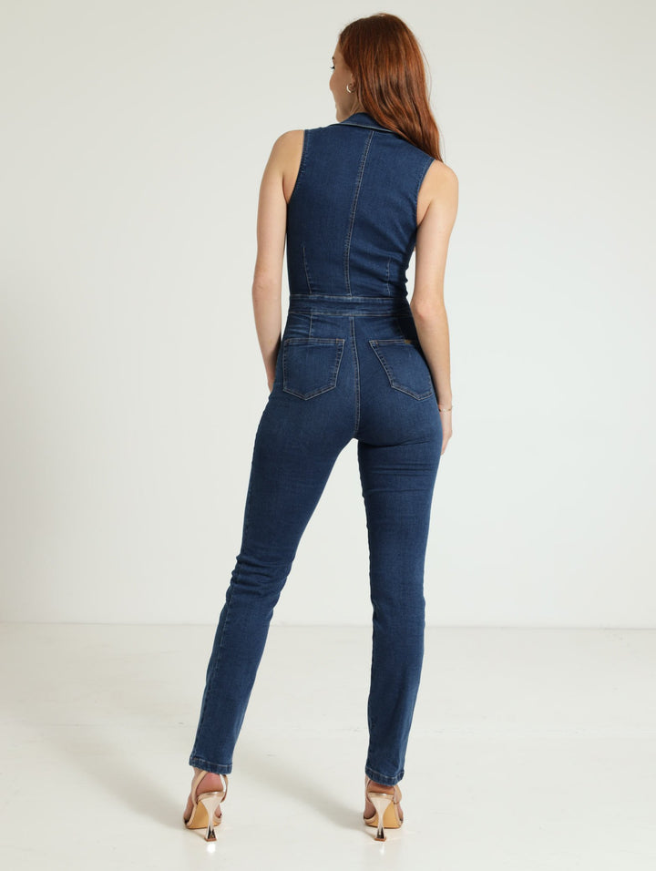 Jumpsuit With Zip - Dark Blue