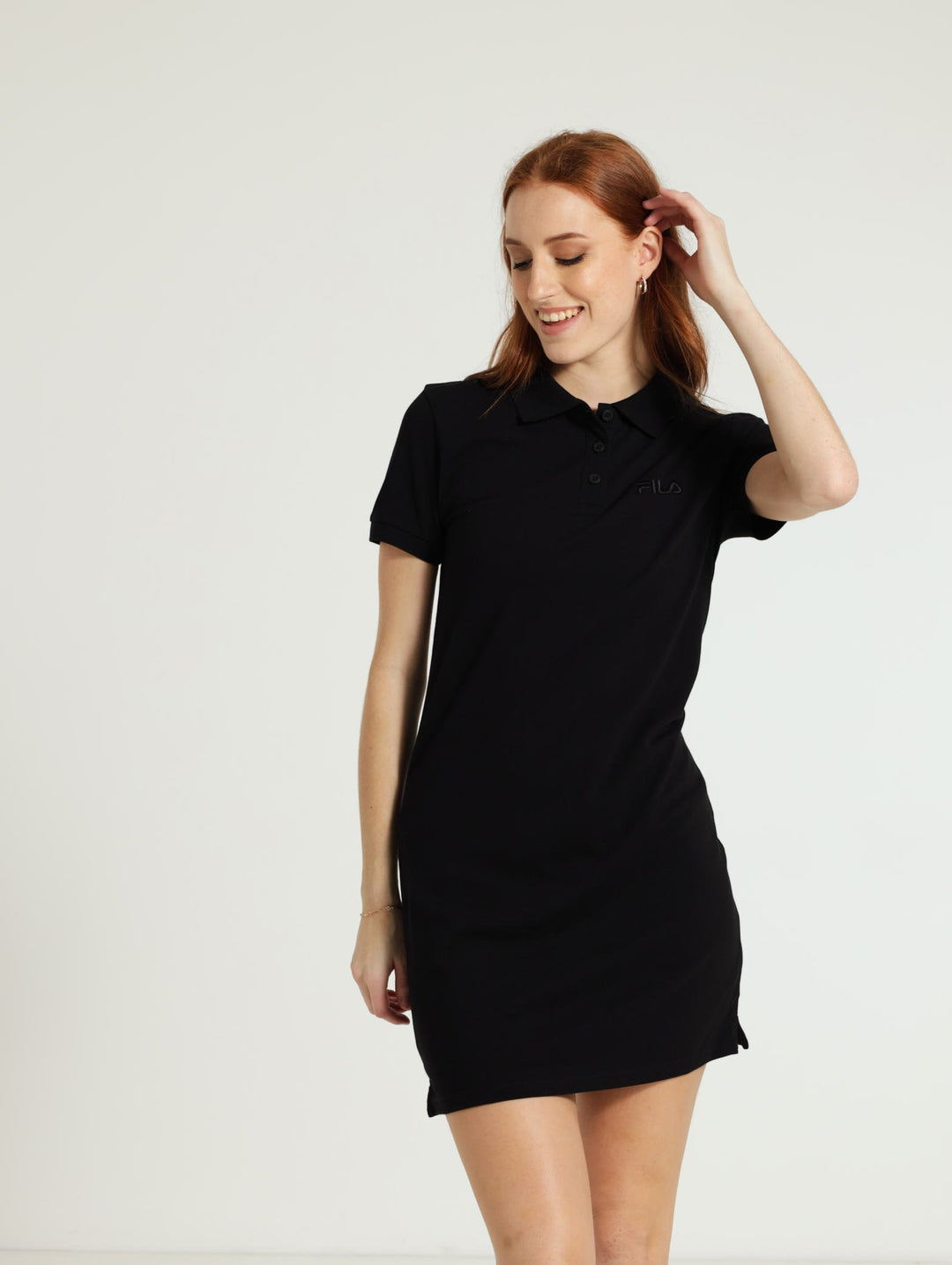 Tonal Mono Noose Golfer Dress - Black