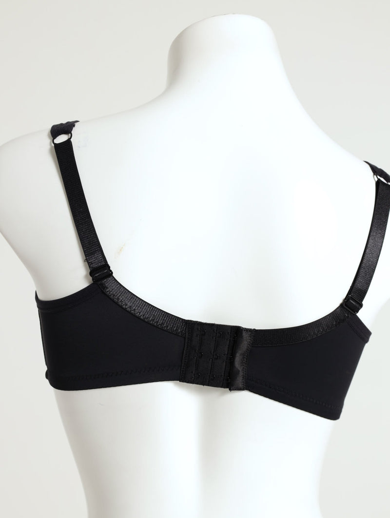 Minimiser Bra With Mesh Trim - Black