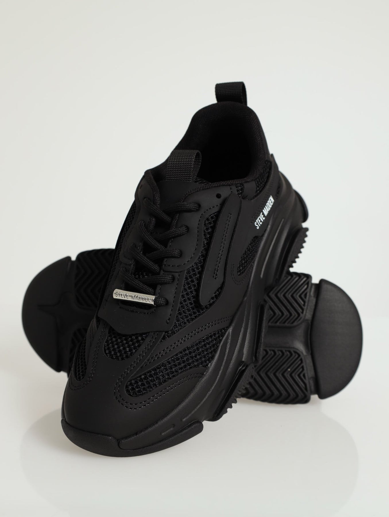 Possession Lace-Up Chunky Sportie Sneaker Black