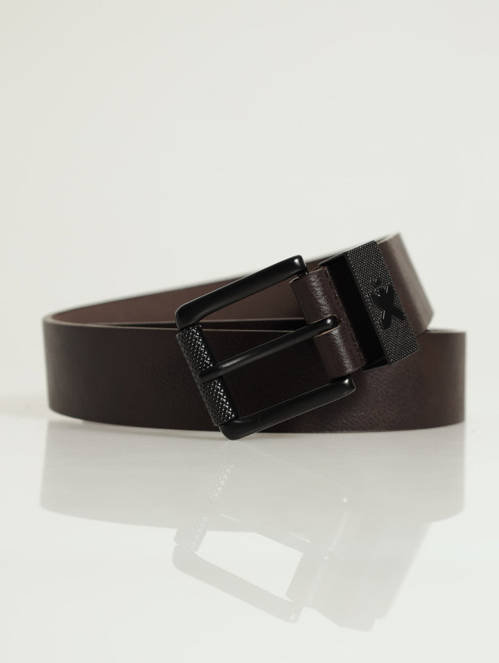 Roller Buckle Casual Belt - Brown