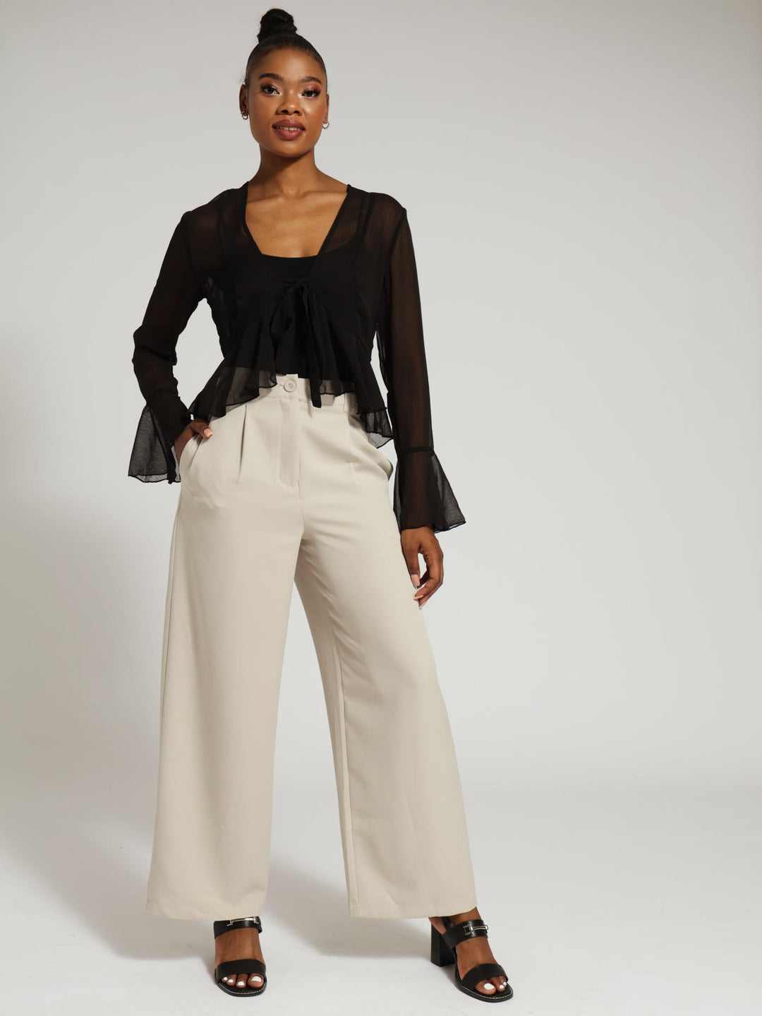 ladies black dress tops Urban Classics - Knitted Eco Viscose Turtleneck No shrink Black Loose Chiffon Tops Black