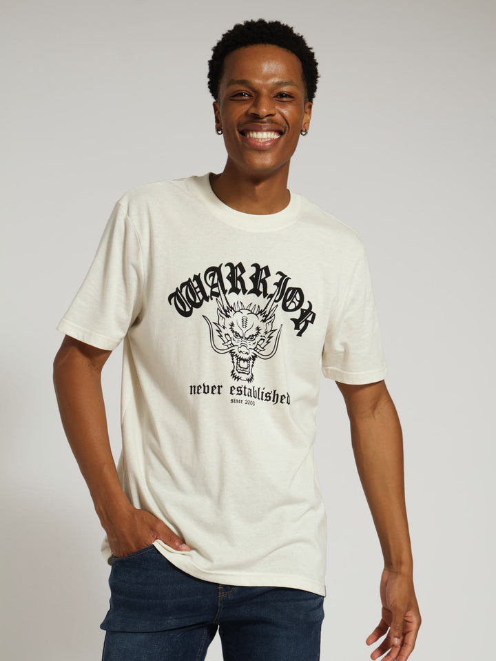 Ecru Dragon Face Tee - Off White