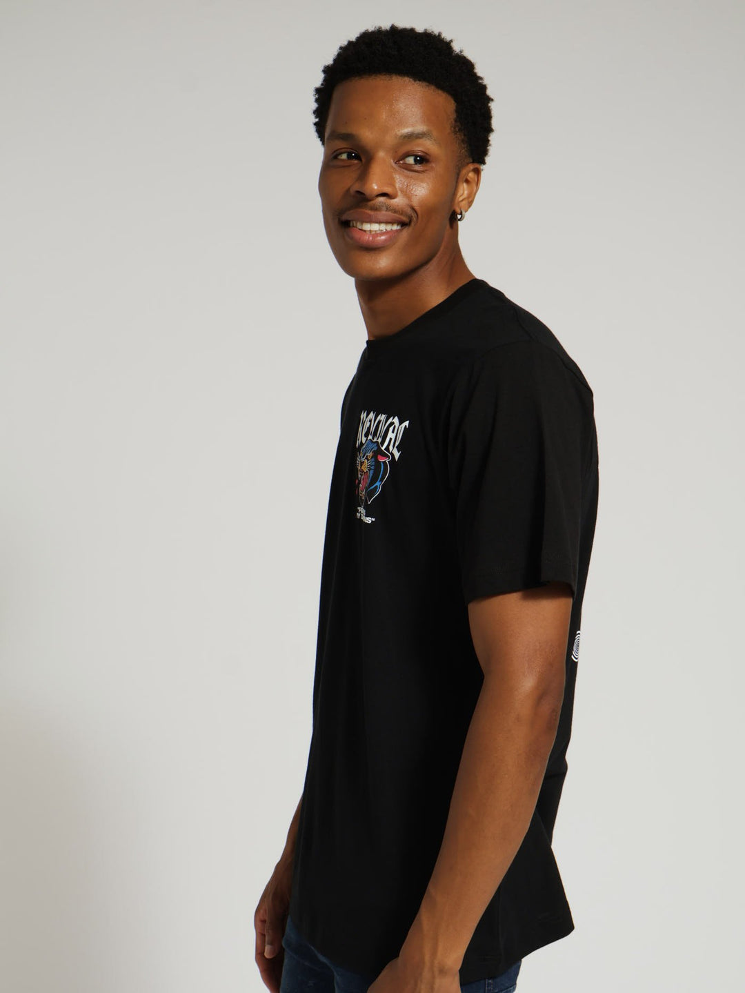 Growwwl Tiger Front & Back Print Tee - Black/White