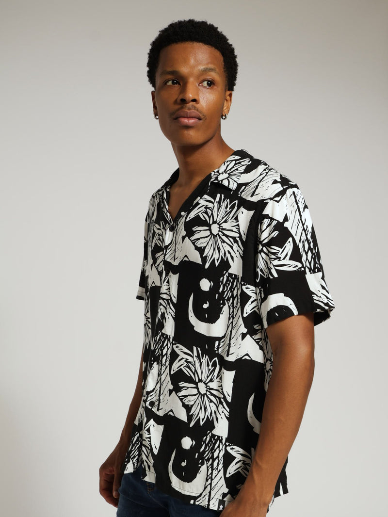 Block Print Shirt  - Black/White
