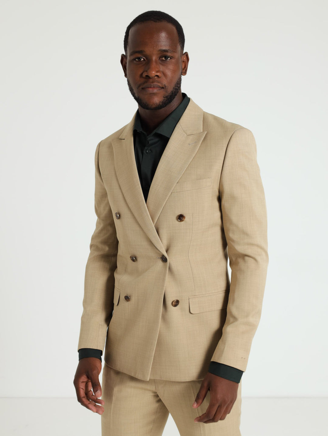 Mens Double Breasted Suit Jacket Tan – Edgars