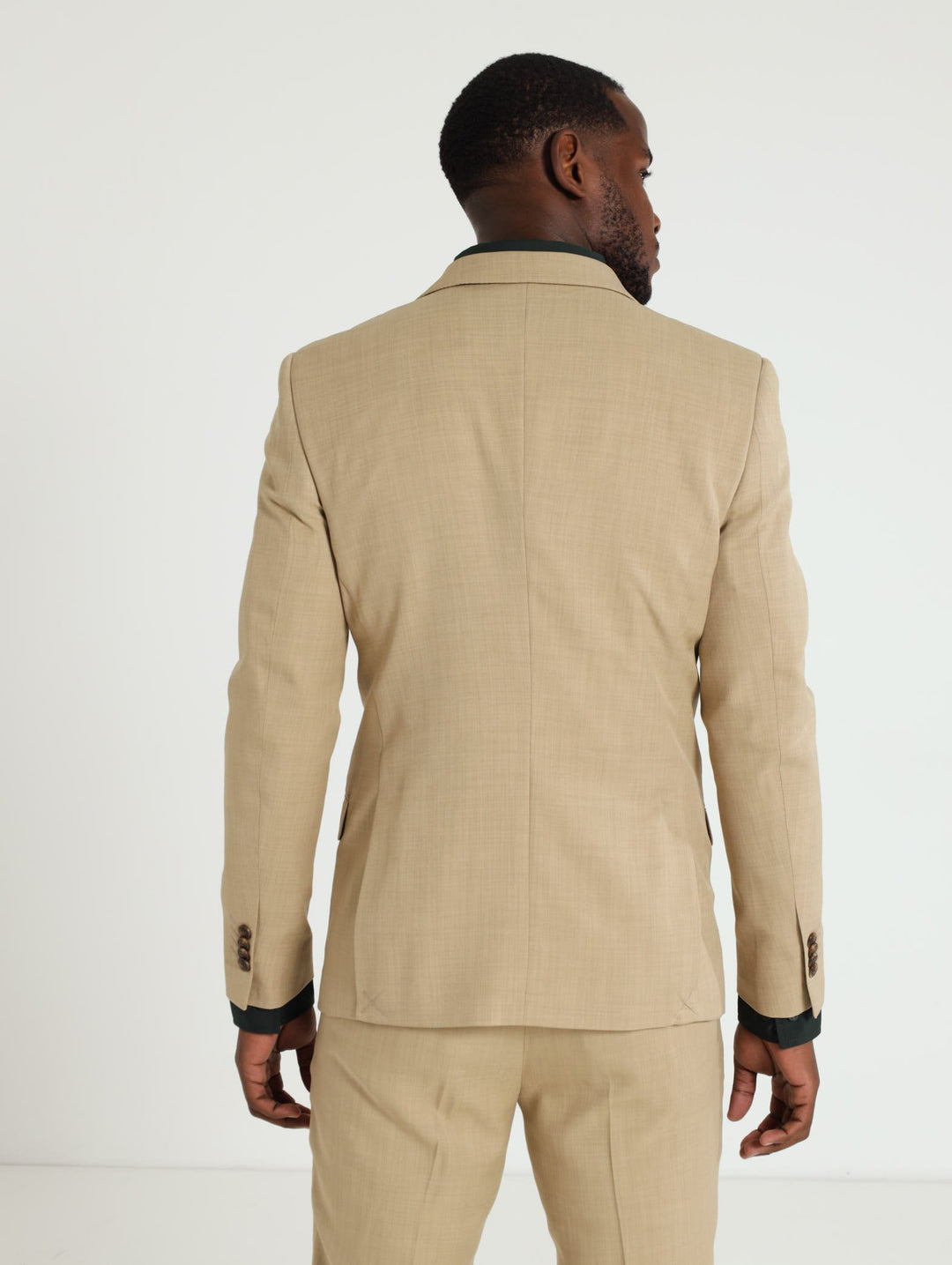 Double Breasted Suit Jacket - Tan
