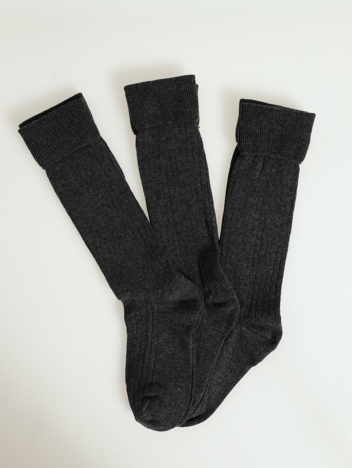 3 Pack Unisex Knee High Socks - Grey