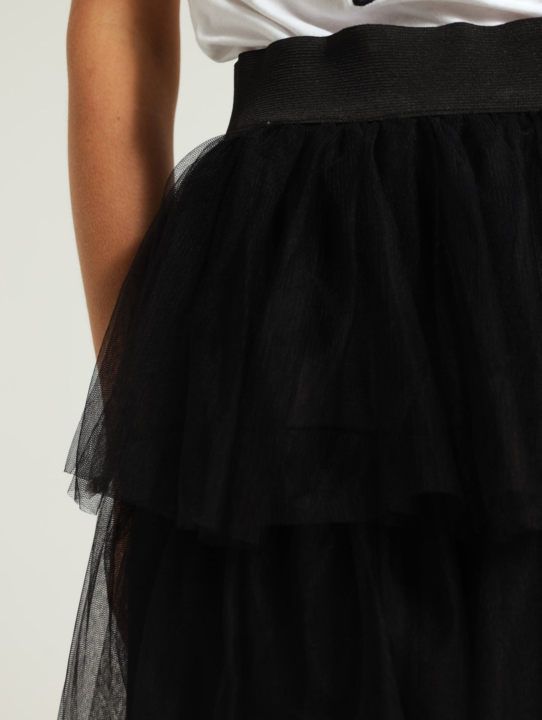 Rara Tiered Midi Skirt - Black