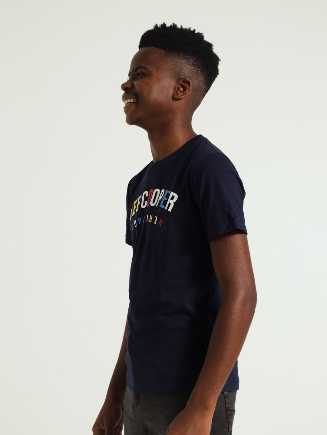 Boys Colurful Tee - Navy