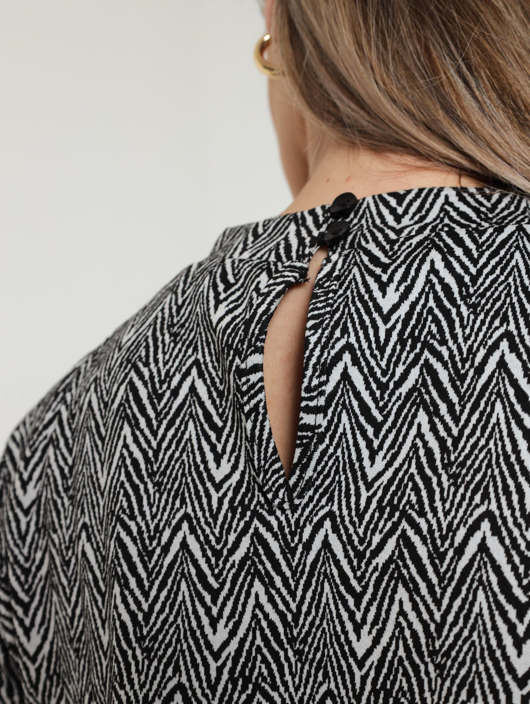 Turtle Tube Jacquard Zebra Dress - Black/White