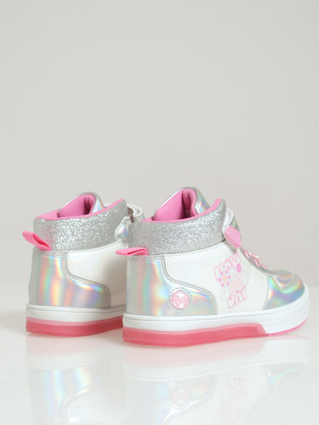 Girls Neon Sneaker - Silver