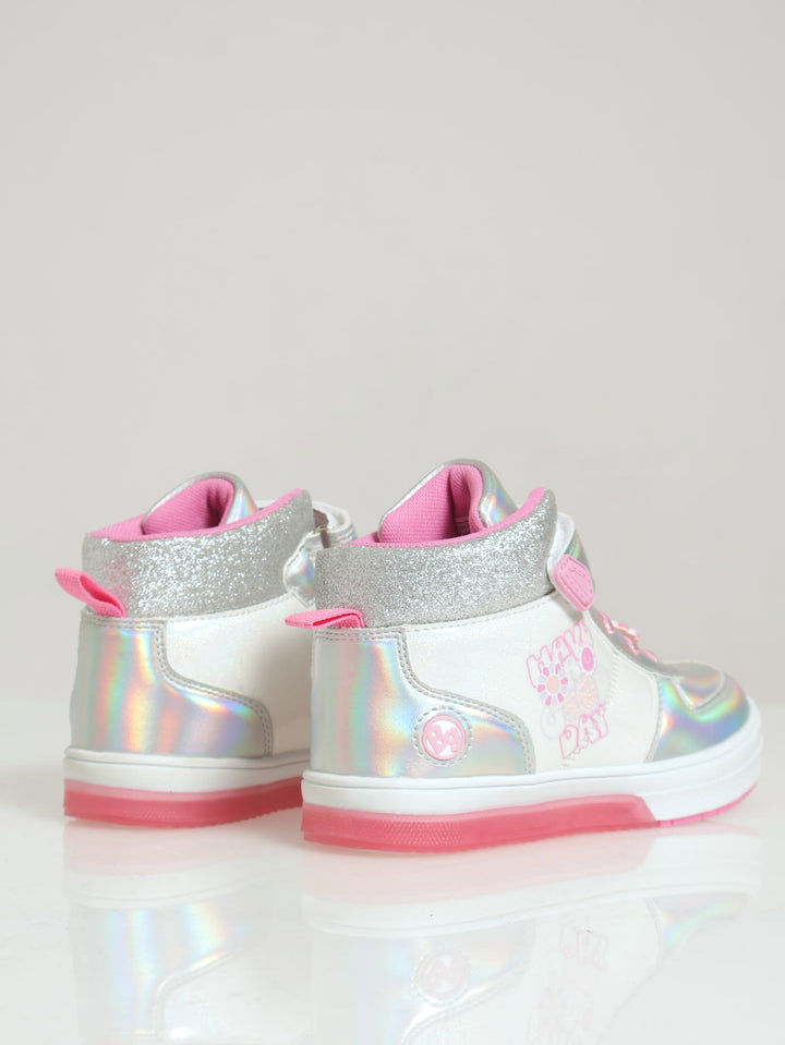 Girls Neon Sneaker - Silver