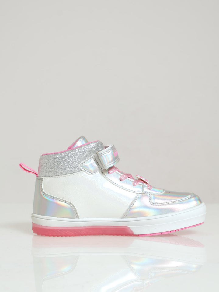 Girls Neon Sneaker - Silver