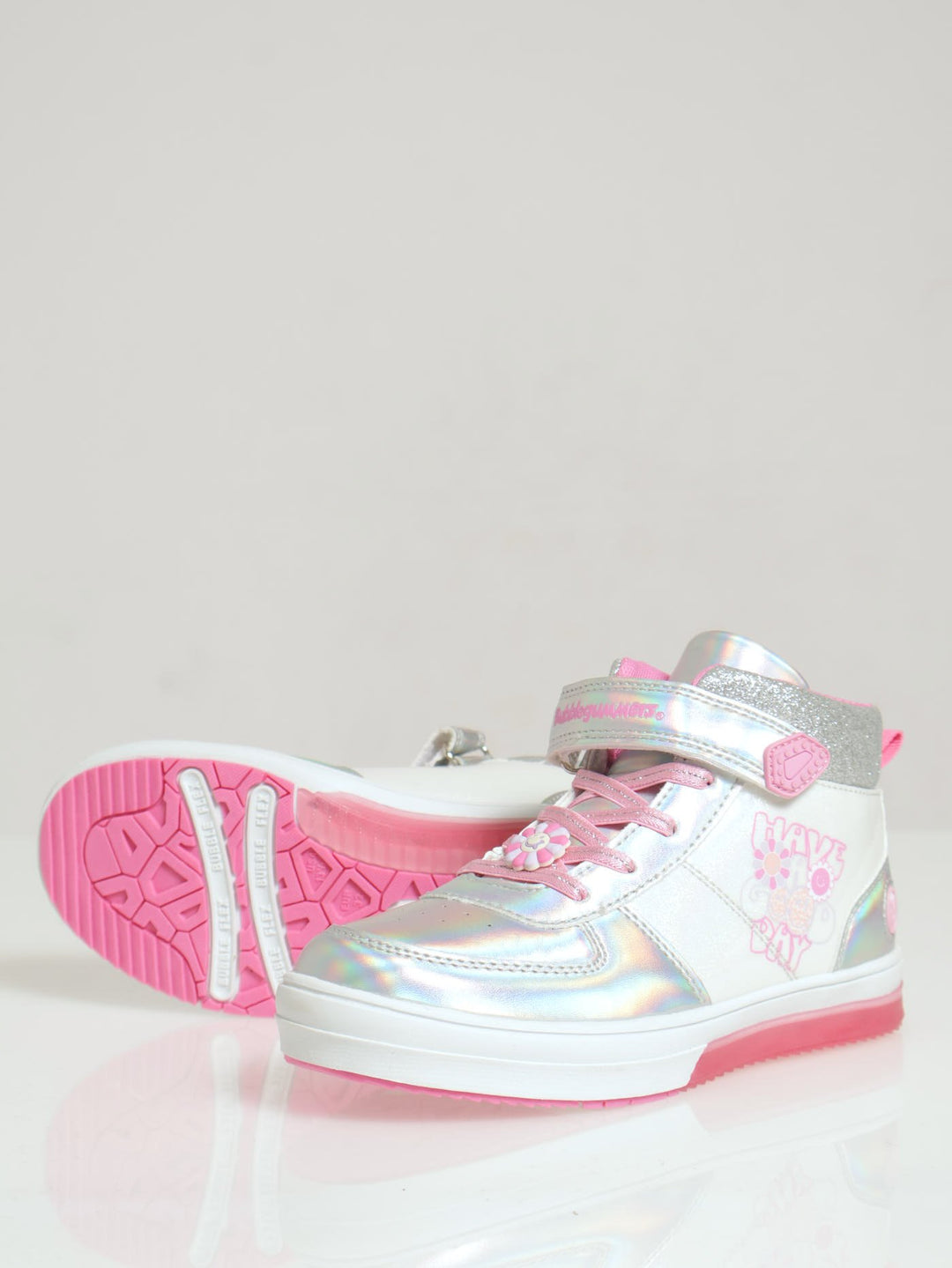Girls Neon Sneaker - Silver