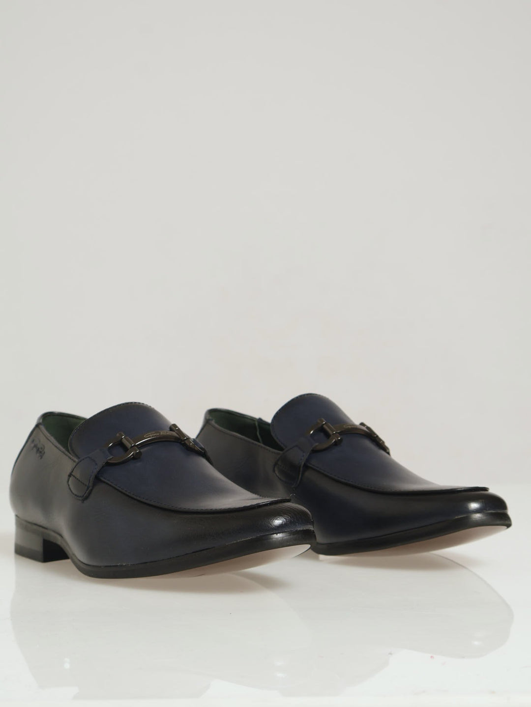 Heel Slip On With Metal Trim Detail - Navy