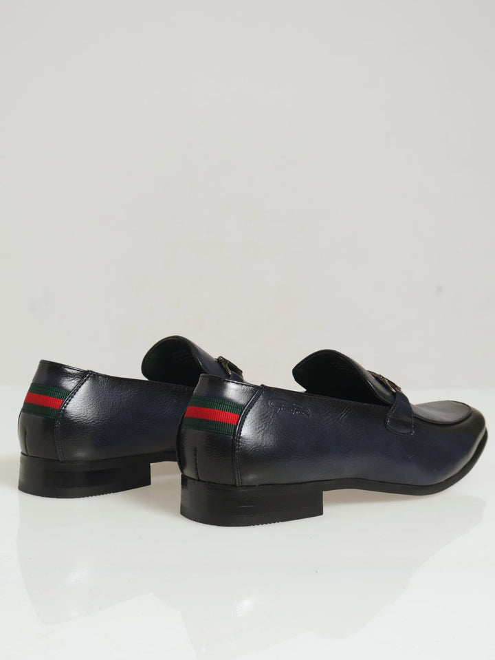 Heel Slip On With Metal Trim Detail - Navy