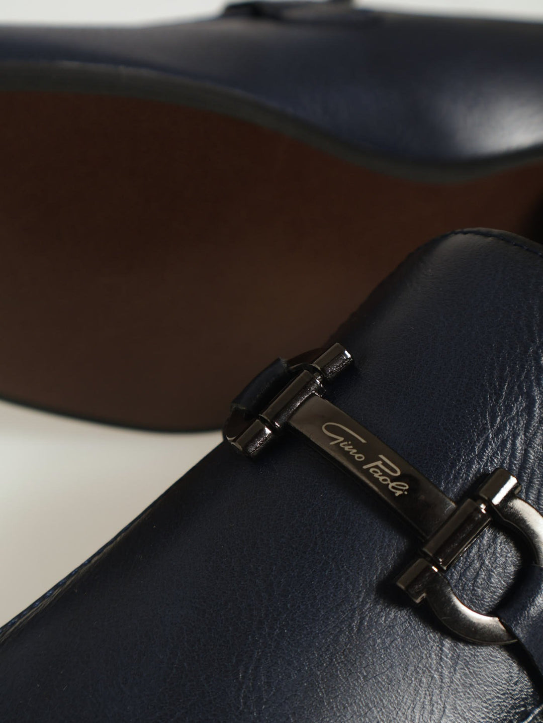 Heel Slip On With Metal Trim Detail - Navy