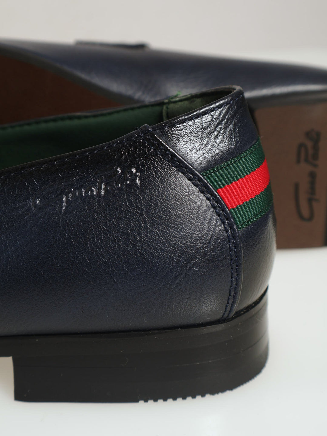 Heel Slip On With Metal Trim Detail - Navy