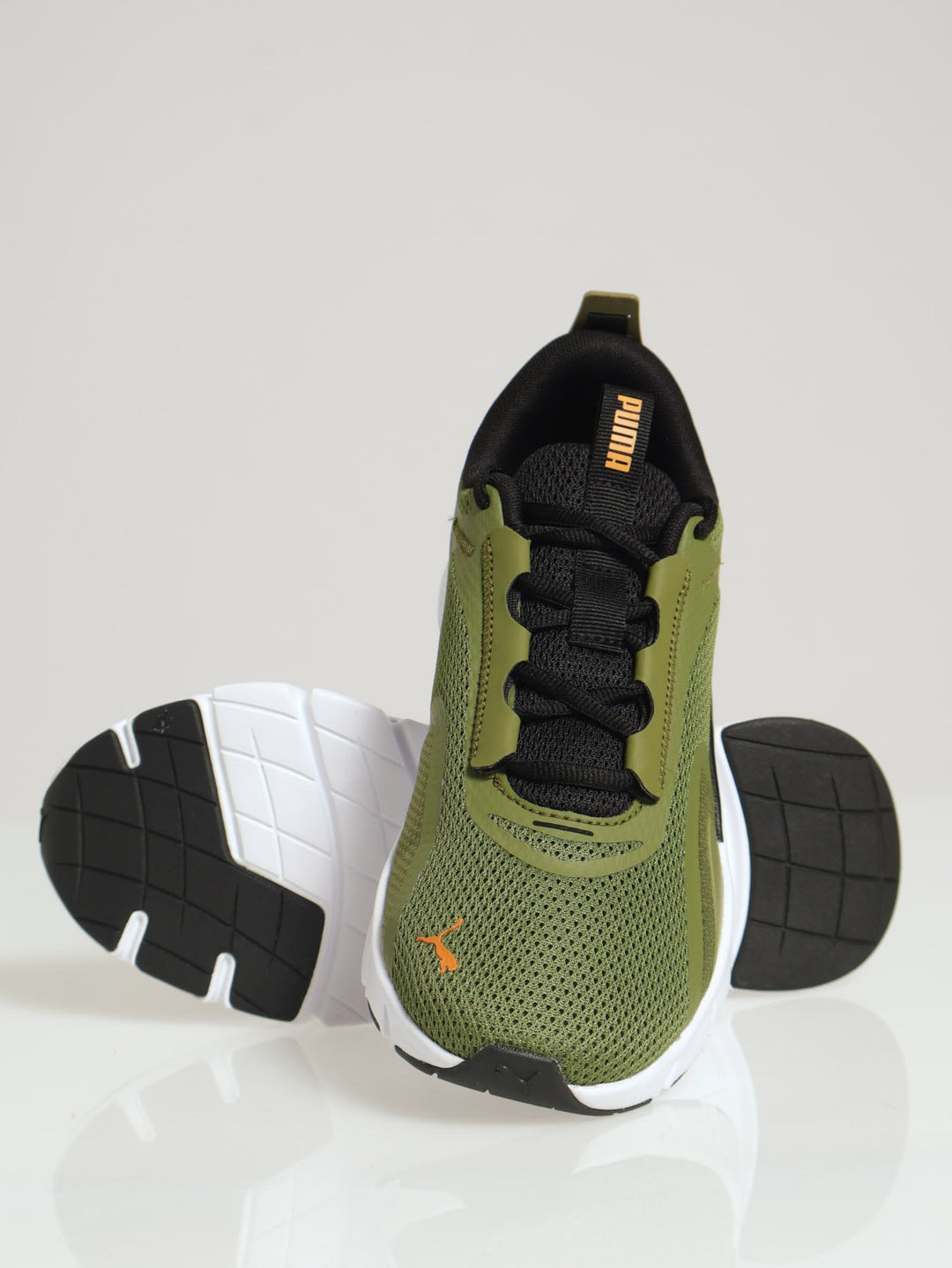 Flex Focus Lite Closed Toe Lace Up Trainer - Olive