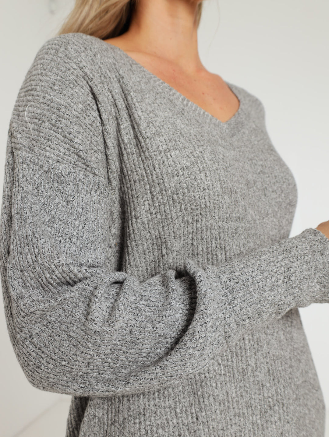 Hilo Slouchy Sweater - Grey Melange