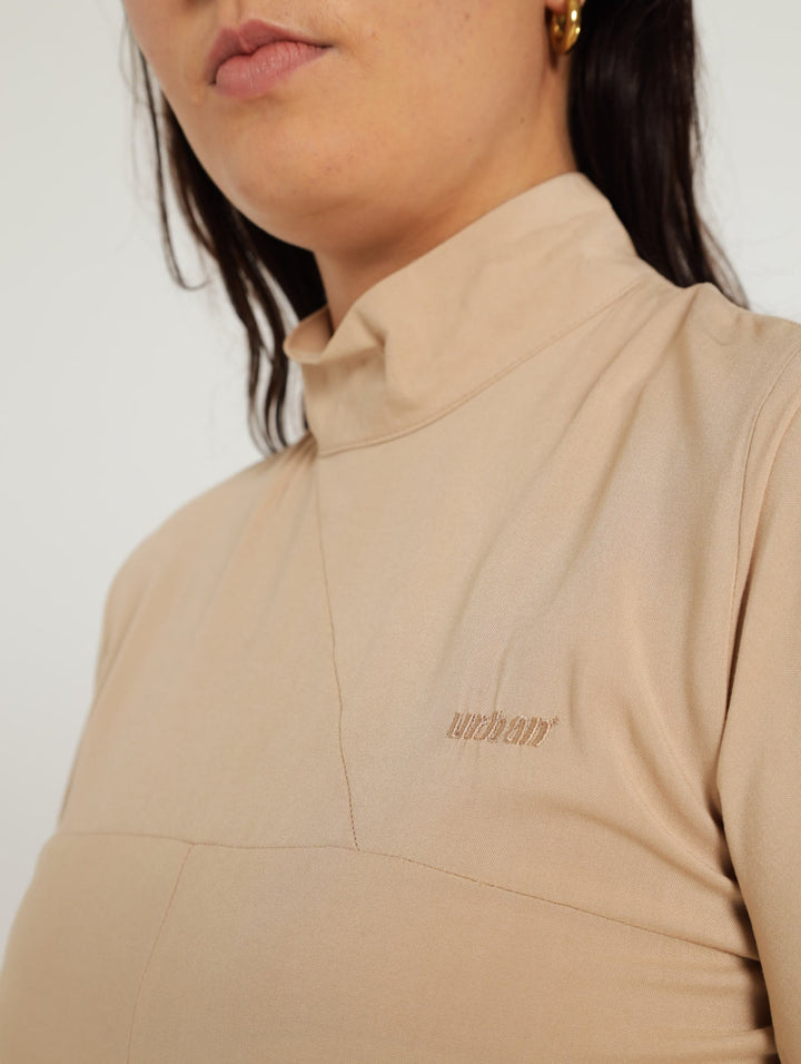 Turtle Neck Dress - Bone