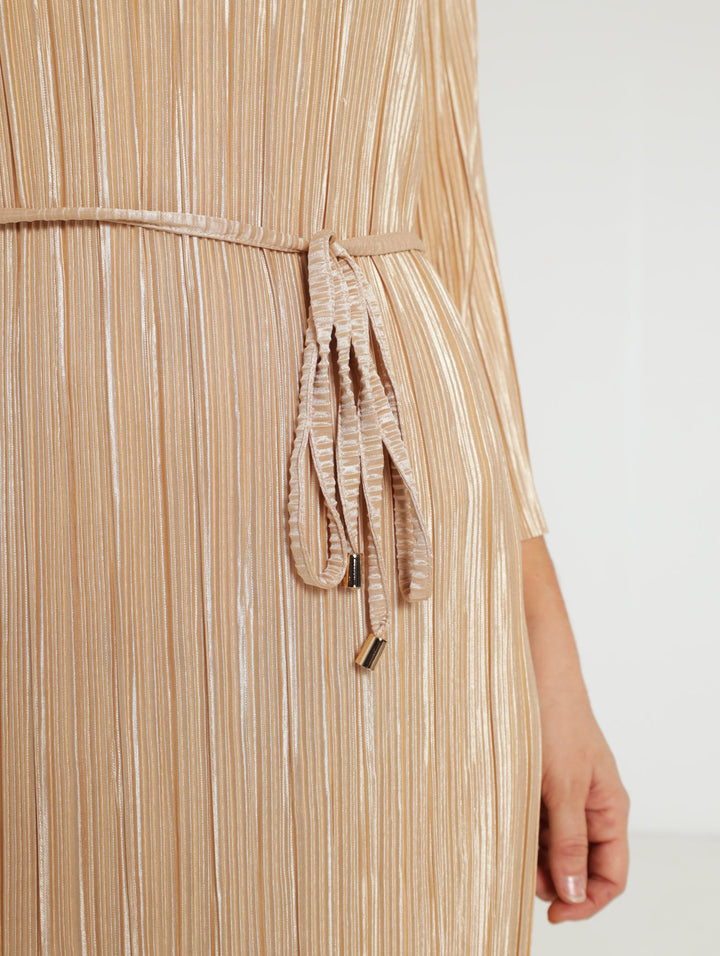 Plisse Midi Dress - Champagne