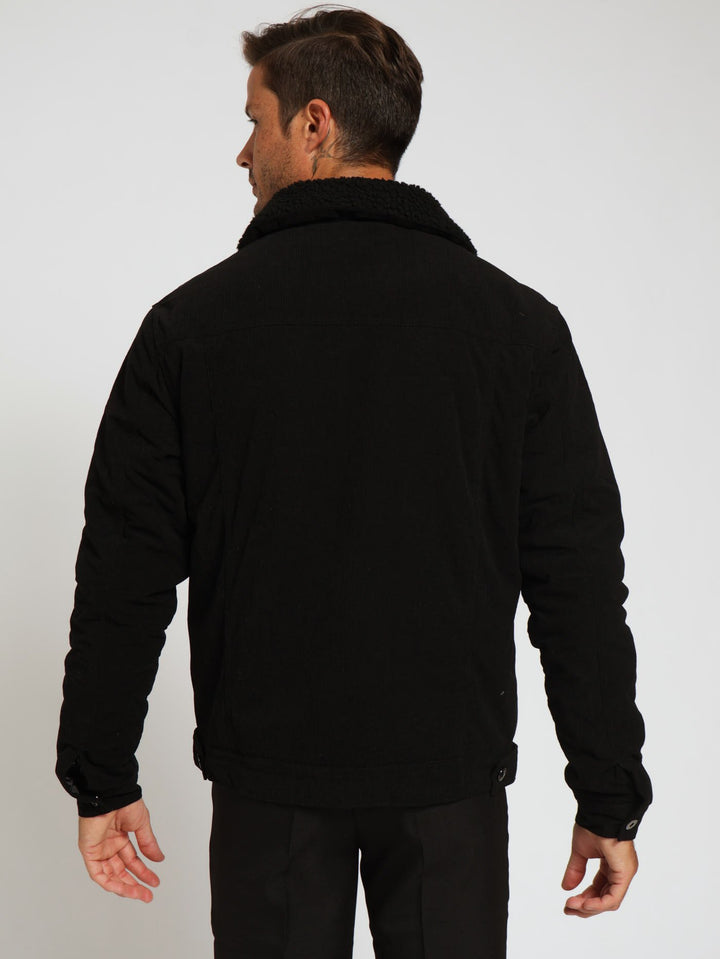 Corduroy Trucker Jacket - Black