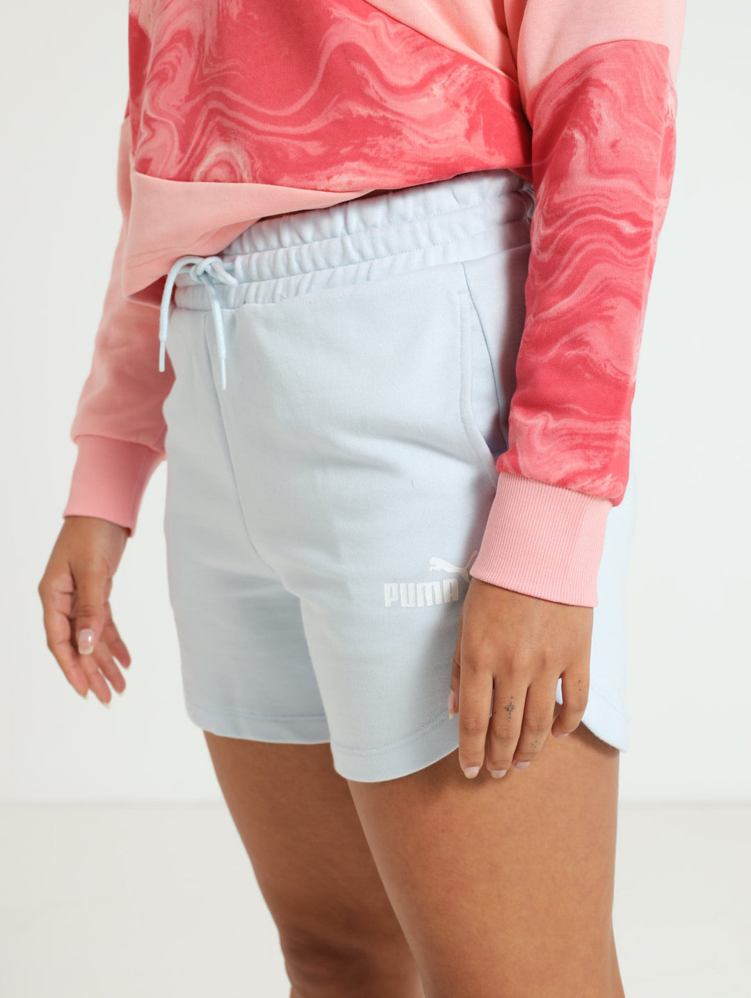 High Waist Shorts - Light Blue