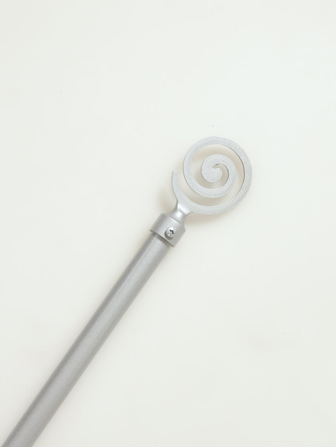 Silver Swirl End Extendable Curtain Rod 120Cm-210Cm
