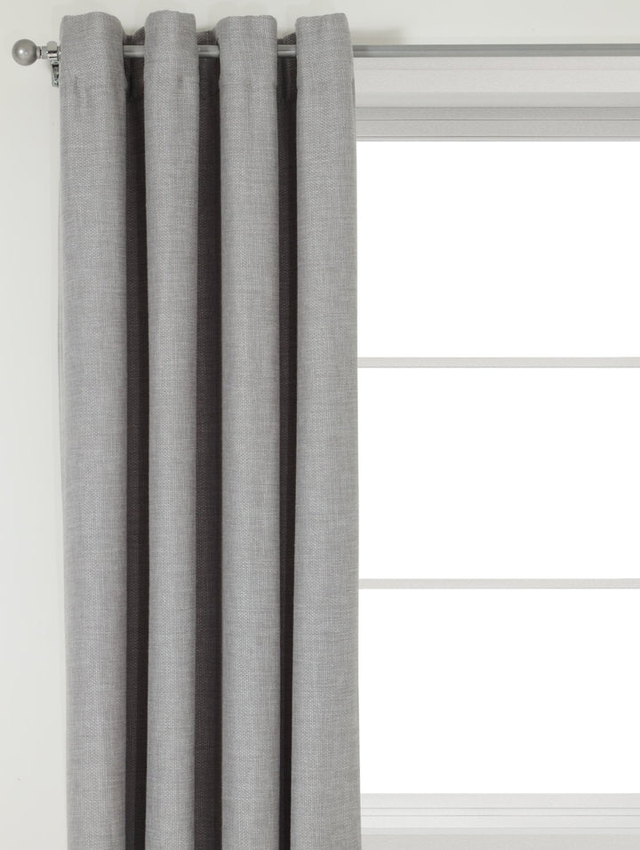Lined Seville Texture Eyelet Curtain - Grey
