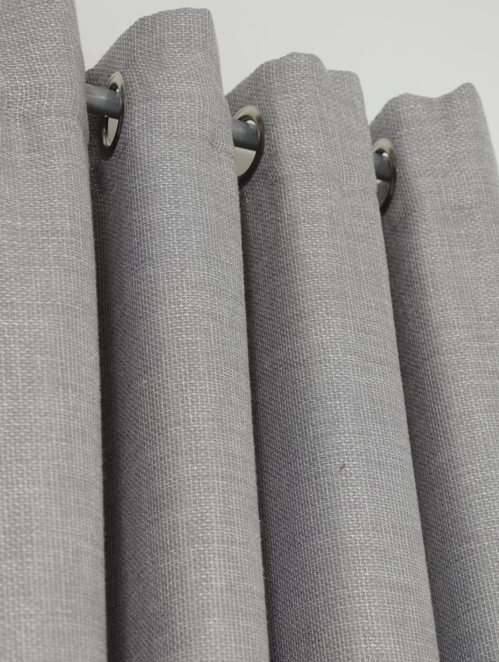 Lined Seville Texture Eyelet Curtain - Grey