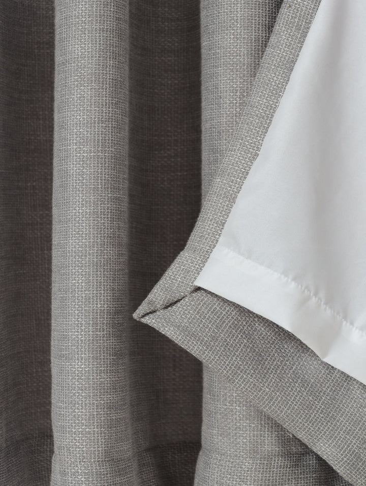 Lined Seville Texture Eyelet Curtain - Grey