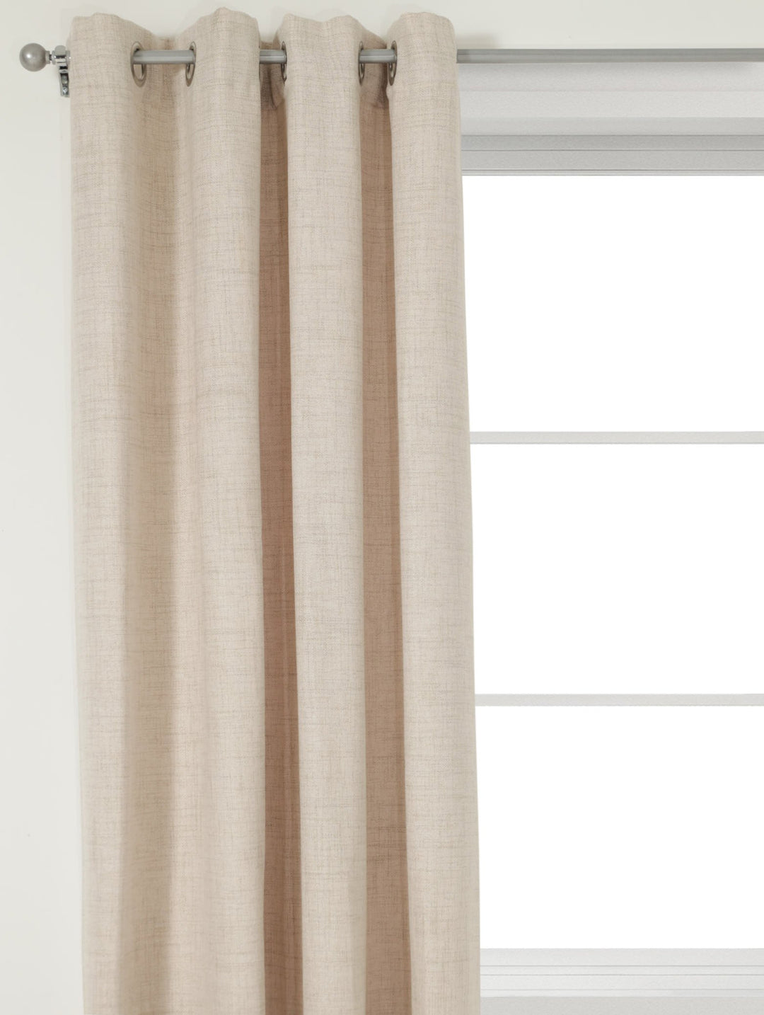 Lined Marbella Texture Eyelet Curtain - Natural