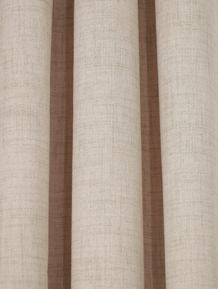 Lined Marbella Texture Eyelet Curtain - Natural