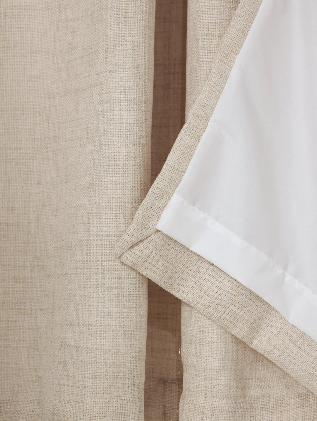 Lined Marbella Texture Eyelet Curtain - Natural