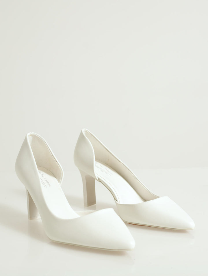 Ninaa Pointed Toe Stiletto Heel - White