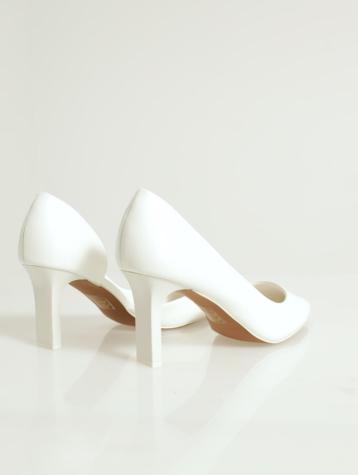 Ninaa Pointed Toe Stiletto Heel - White