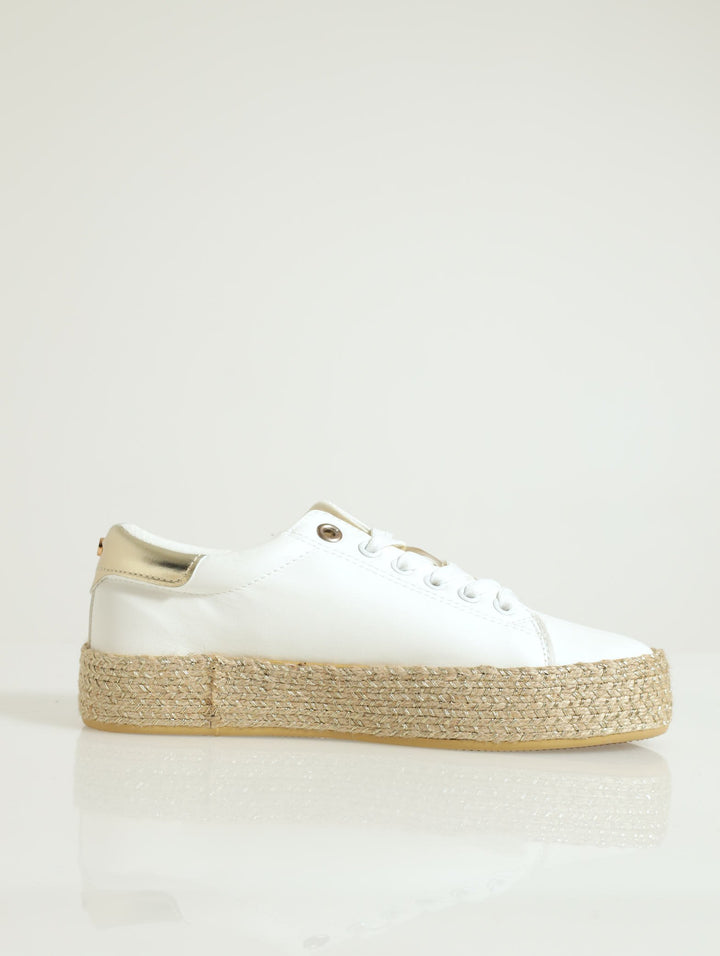 Low Cut Lace-Up Espadrille Sneaker - White