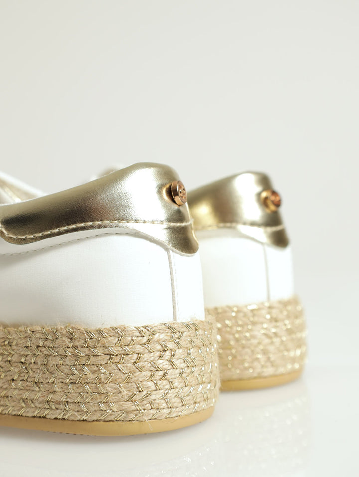 Low Cut Lace-Up Espadrille Sneaker - White