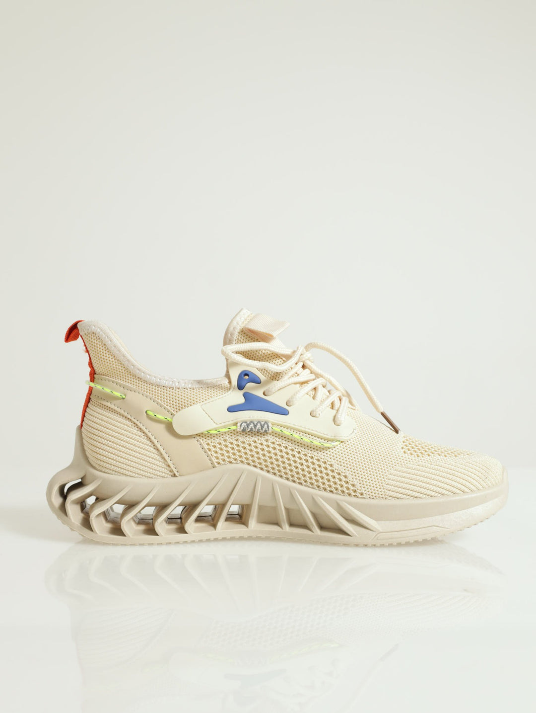 Mono Fashion Knit Trainer - Beige