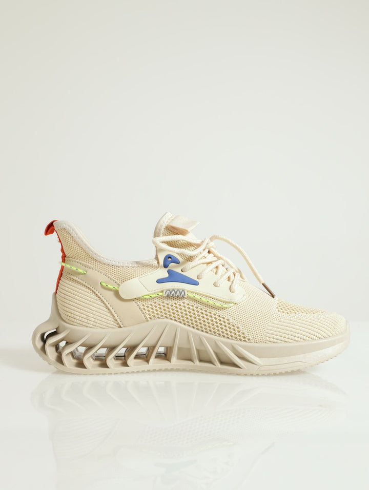 Mono Fashion Knit Trainer - Beige