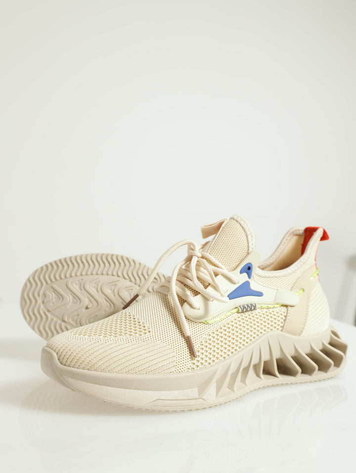 Mono Fashion Knit Trainer - Beige