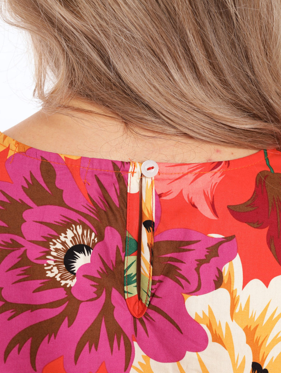 Ladies Sleeveless Peplum Blouse - Orange