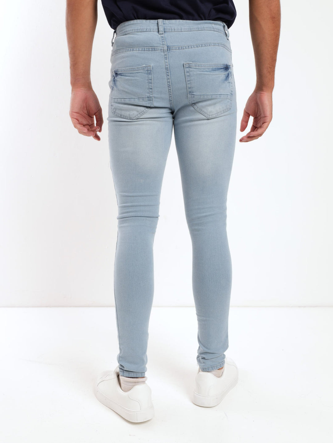 Men's Bleach Wash Rip Skinny Denim Jean